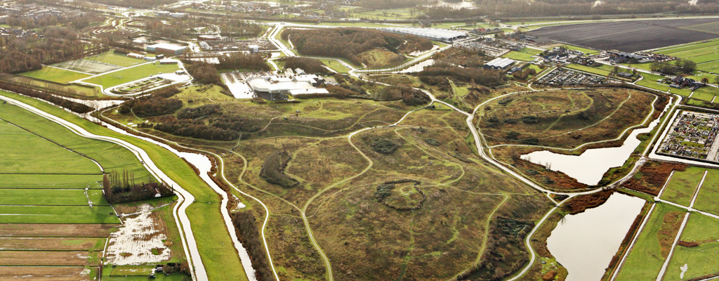 Luchtfoto van het Buytenpark in Zoetermeer